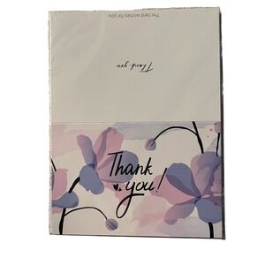 Floral Thank You Cards Pack Blank Inside with‎ Envelopes